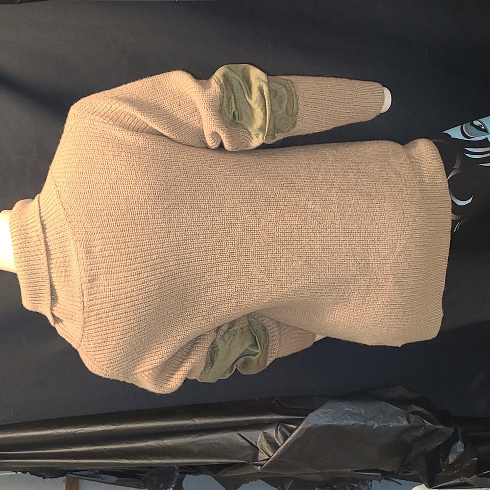 Vintage National Geographic Knit Sweater Patches Wool Pullover Cowl Neck Med - Picture 6 of 11
